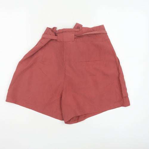 Monki Women Red Size 14 Paperbag Tie Waist Shorts