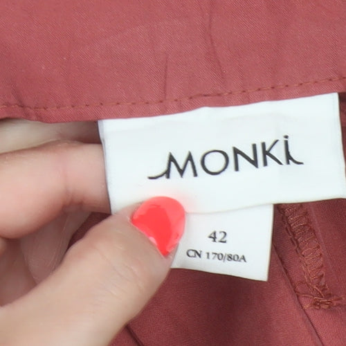 Monki Women Red Size 14 Paperbag Tie Waist Shorts
