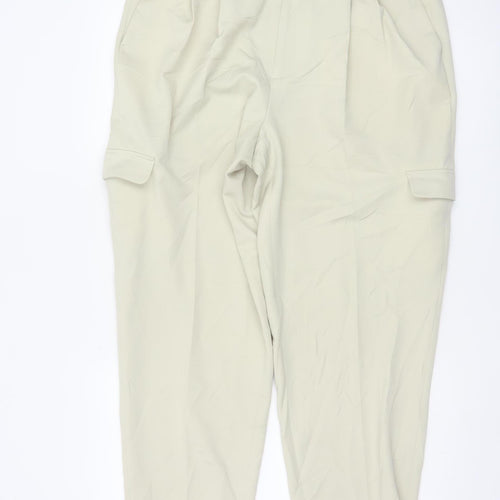 ASOS Women Beige Cargo Chino Trousers Size S High Waist