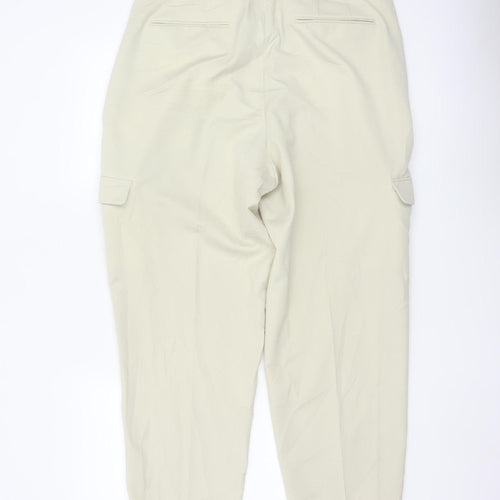 ASOS Women Beige Cargo Chino Trousers Size S High Waist