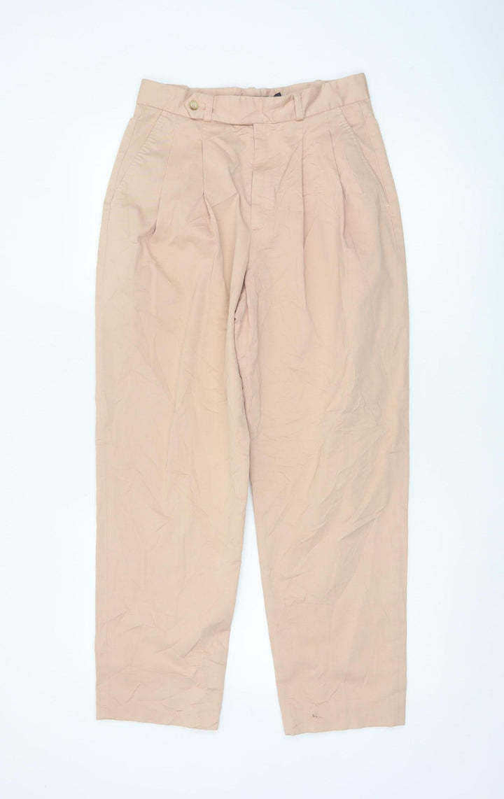 Polo Ralph Lauren Women's Beige Pleated Cotton Chino Trousers Size 6