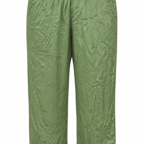 Zara Women Green XL Straight Viscose Trousers