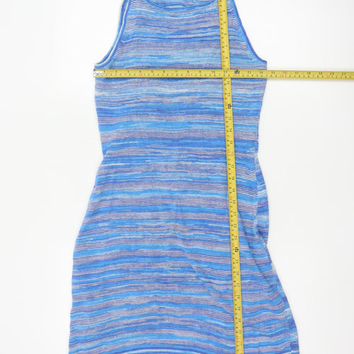 & Other Stories Womens Blue Striped Tank Dress Size S Sleeveless Knit Cotton Linen