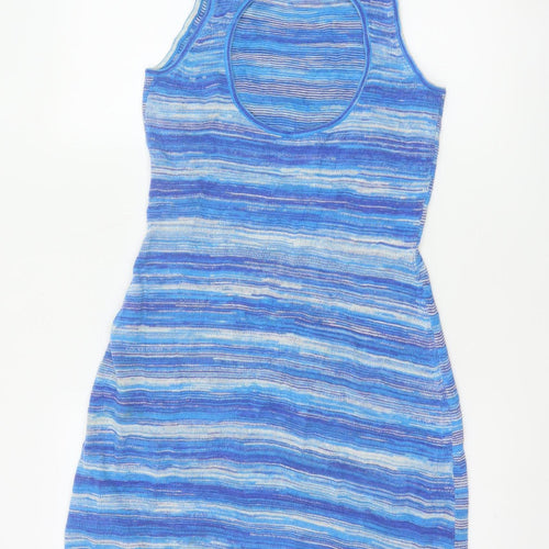& Other Stories Womens Blue Striped Tank Dress Size S Sleeveless Knit Cotton Linen