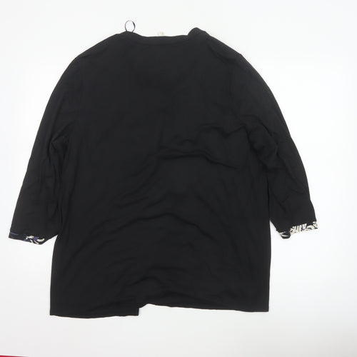 Debenhams Women’s Black Floral Beaded Tunic Blouse Size 20