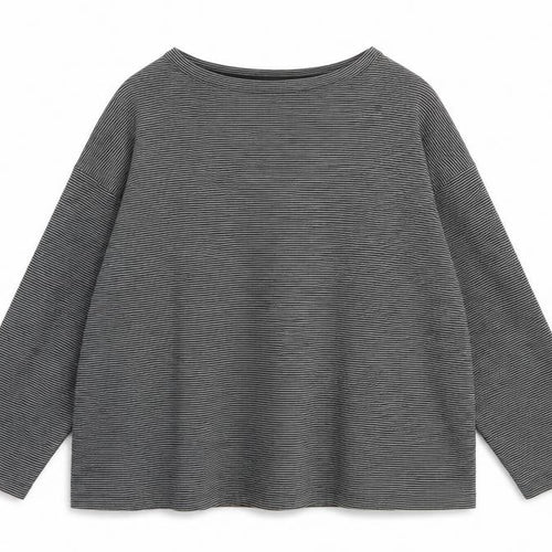 Marks and Spencer Women’s Black Striped Long Sleeve Jersey Top Size 22
