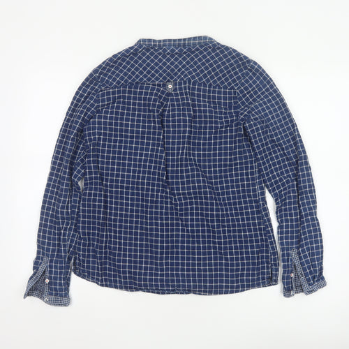 White Stuff Women’s Blue Check Cotton Tunic Blouse UK 10