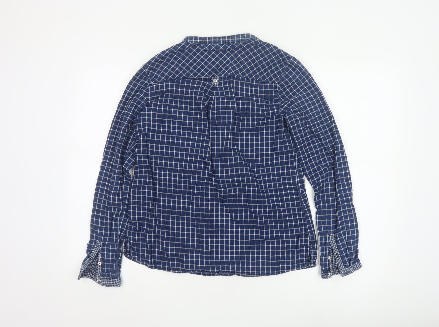 White Stuff Women’s Blue Check Cotton Tunic Blouse UK 10