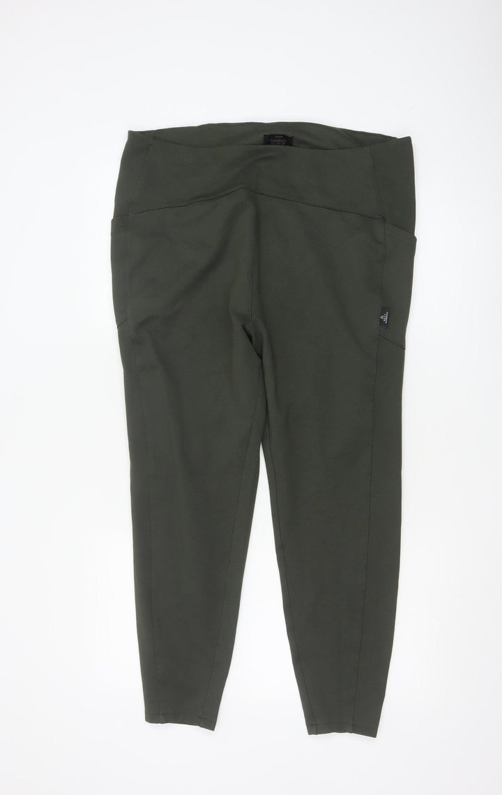 Next Women Green Jersey Leggings Size 20 Regular Stretch Trousers