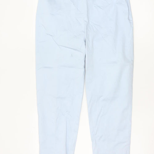 Marks and Spencer Women’s Pale Blue Cotton Stretch Trousers Size 12 Long