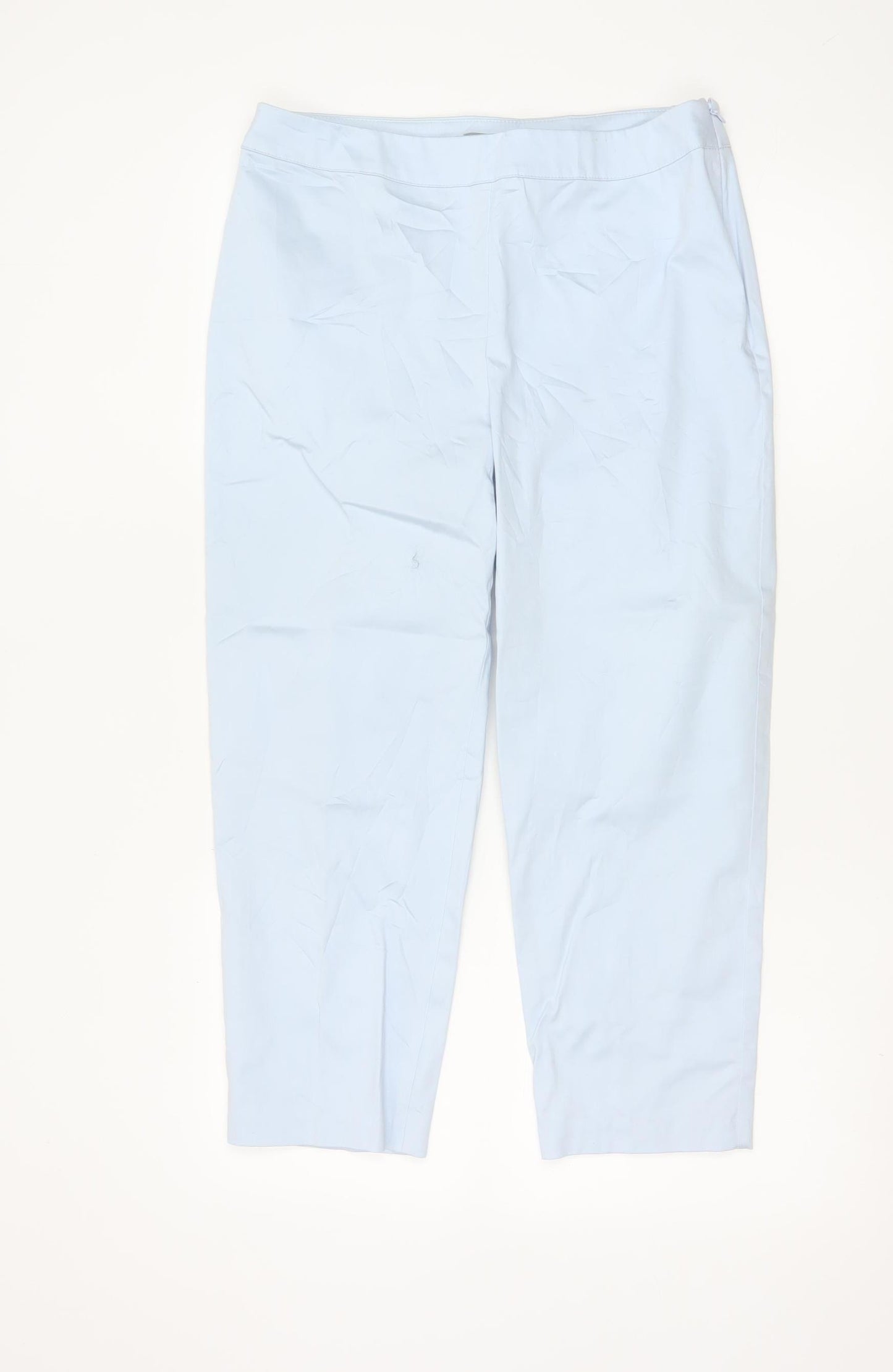 Marks and Spencer Women’s Pale Blue Cotton Stretch Trousers Size 12 Long