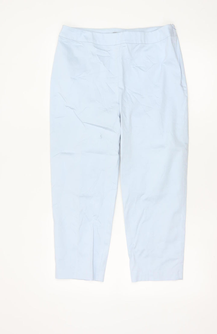 Marks and Spencer Women’s Pale Blue Cotton Stretch Trousers Size 12 Long