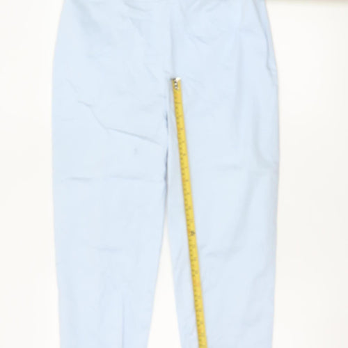 Marks and Spencer Women’s Pale Blue Cotton Stretch Trousers Size 12 Long