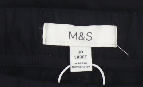 Marks and Spencer Women’s Black Cotton Cargo Trousers Size 20 Short