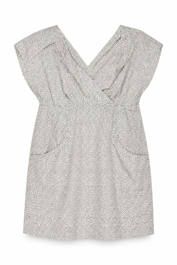 Joules Women White Polka Dot Cotton Sleeveless V-Neck Wrap Dress Size 14