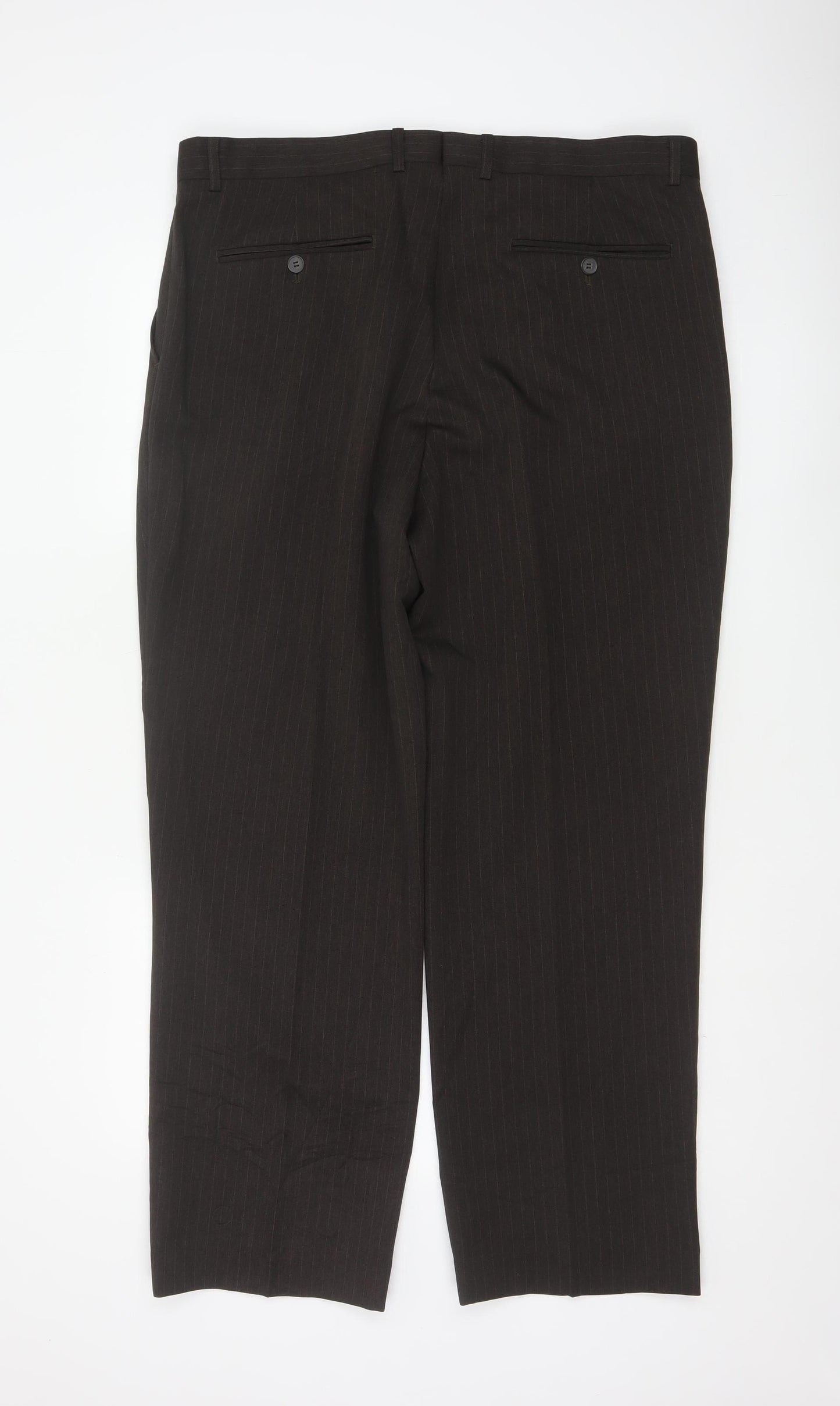 Taylor & Wright Men's Brown Pinstripe Dress Trousers 38S