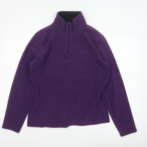 Freedom Trail Womens Purple 1/4 Zip Fleece Sweatshirt Size 12