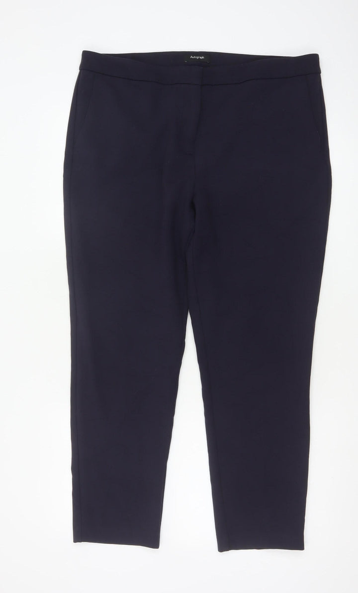 Marks and Spencer Autograph Women's Navy Size 16 Ankle Trousers