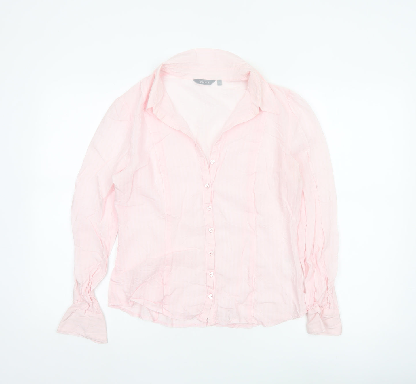 Marks & Spencer Per Una Women Pink Button-Up Blouse Size 12