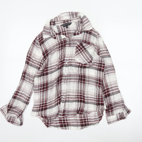 Dorothy Perkins Womens UK 12 Plaid Long Sleeve Button-Up Shirt