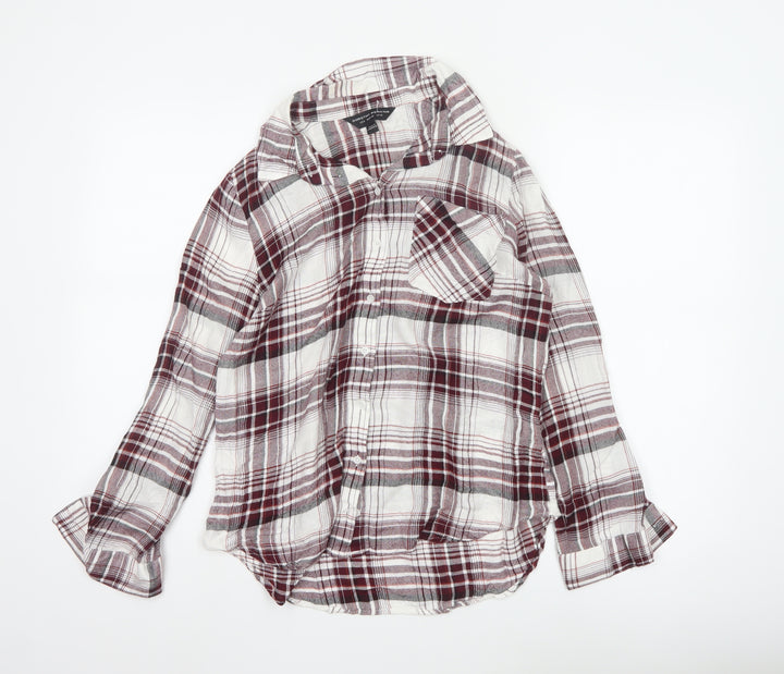 Dorothy Perkins Womens UK 12 Plaid Long Sleeve Button-Up Shirt