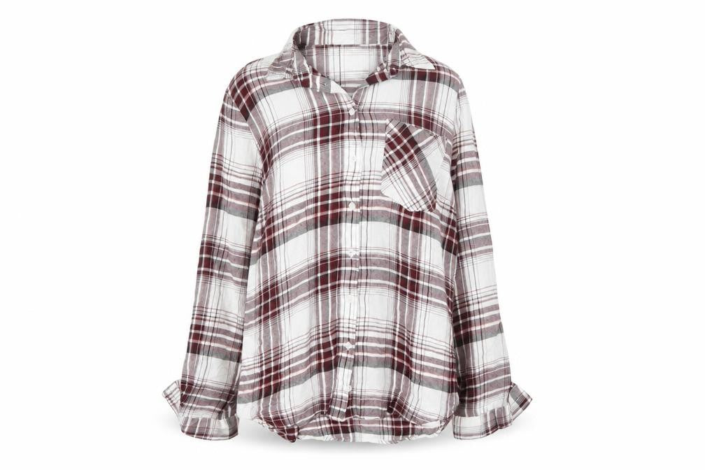 Dorothy Perkins Womens UK 12 Plaid Long Sleeve Button-Up Shirt