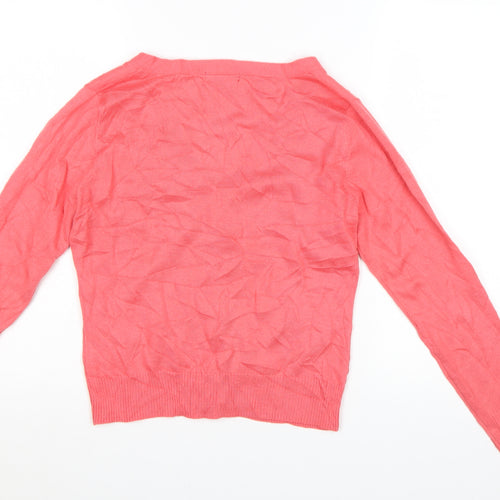 Joe Browns Women's Pink Beaded Cardigan Size 12 V-Neck Knit