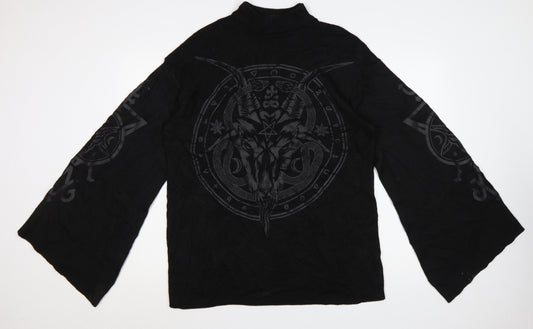 Killstar Womens Black XS Mock Neck Gothic Knit Pullover Jumper