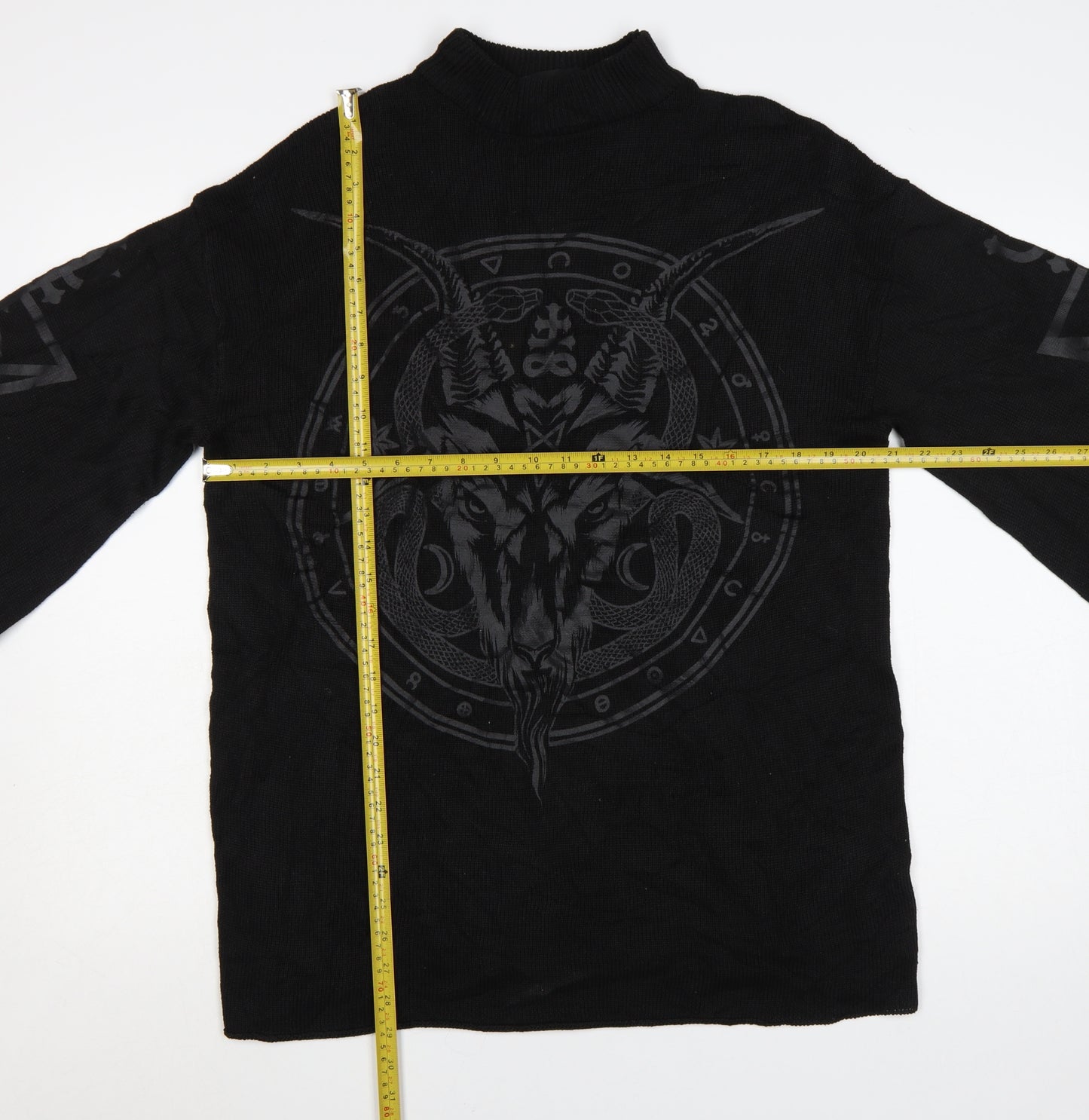 Killstar Womens Black XS Mock Neck Gothic Knit Pullover Jumper
