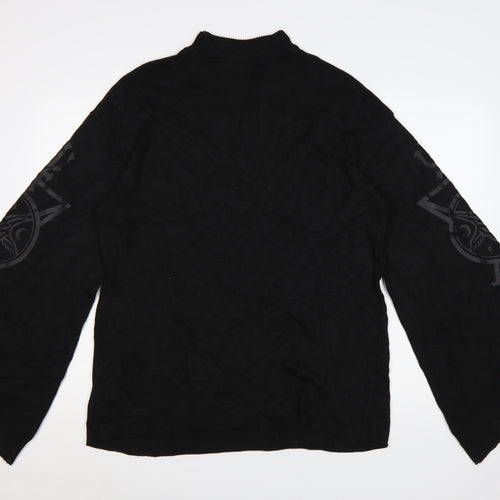 Killstar Womens Black XS Mock Neck Gothic Knit Pullover Jumper