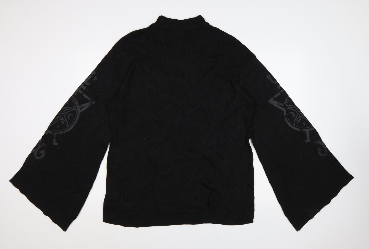 Killstar Womens Black XS Mock Neck Gothic Knit Pullover Jumper