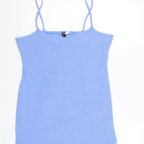 H&M Divided Women’s Blue Slip Dress Size 16 Stretch Knit