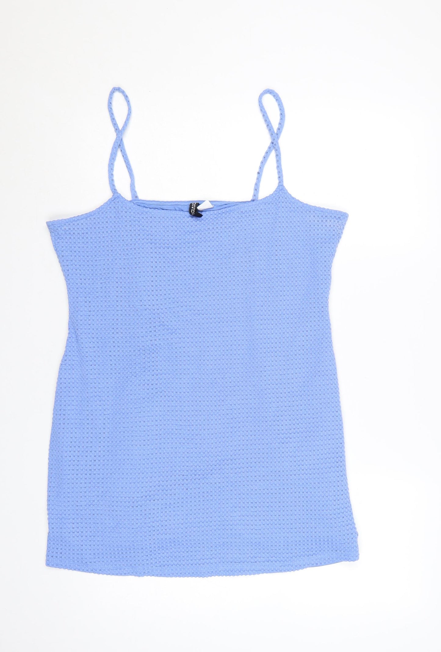 H&M Divided Women’s Blue Slip Dress Size 16 Stretch Knit