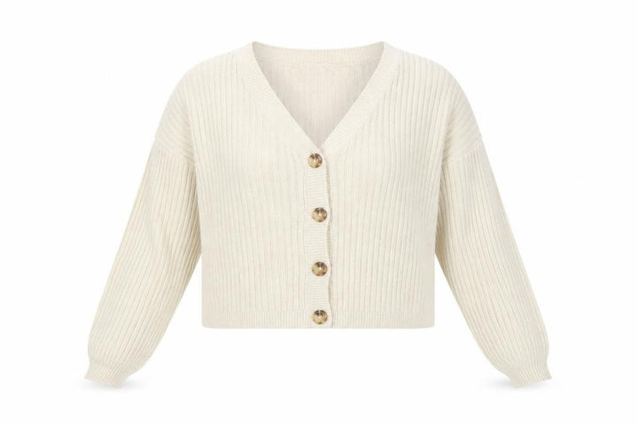 Hollister Women's Beige V-Neck Ribbed Knit Cardigan Size S