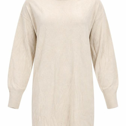Abercrombie & Fitch Women Beige Small Knit High Neck Jumper Dress