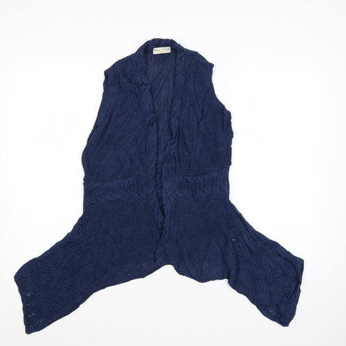 Marks & Spencer Indigo Blue Linen Knit Women's Size 14 Sleeveless Vest