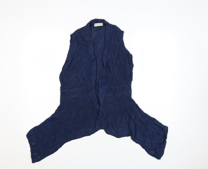 Marks & Spencer Indigo Blue Linen Knit Women's Size 14 Sleeveless Vest