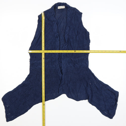 Marks & Spencer Indigo Blue Linen Knit Women's Size 14 Sleeveless Vest