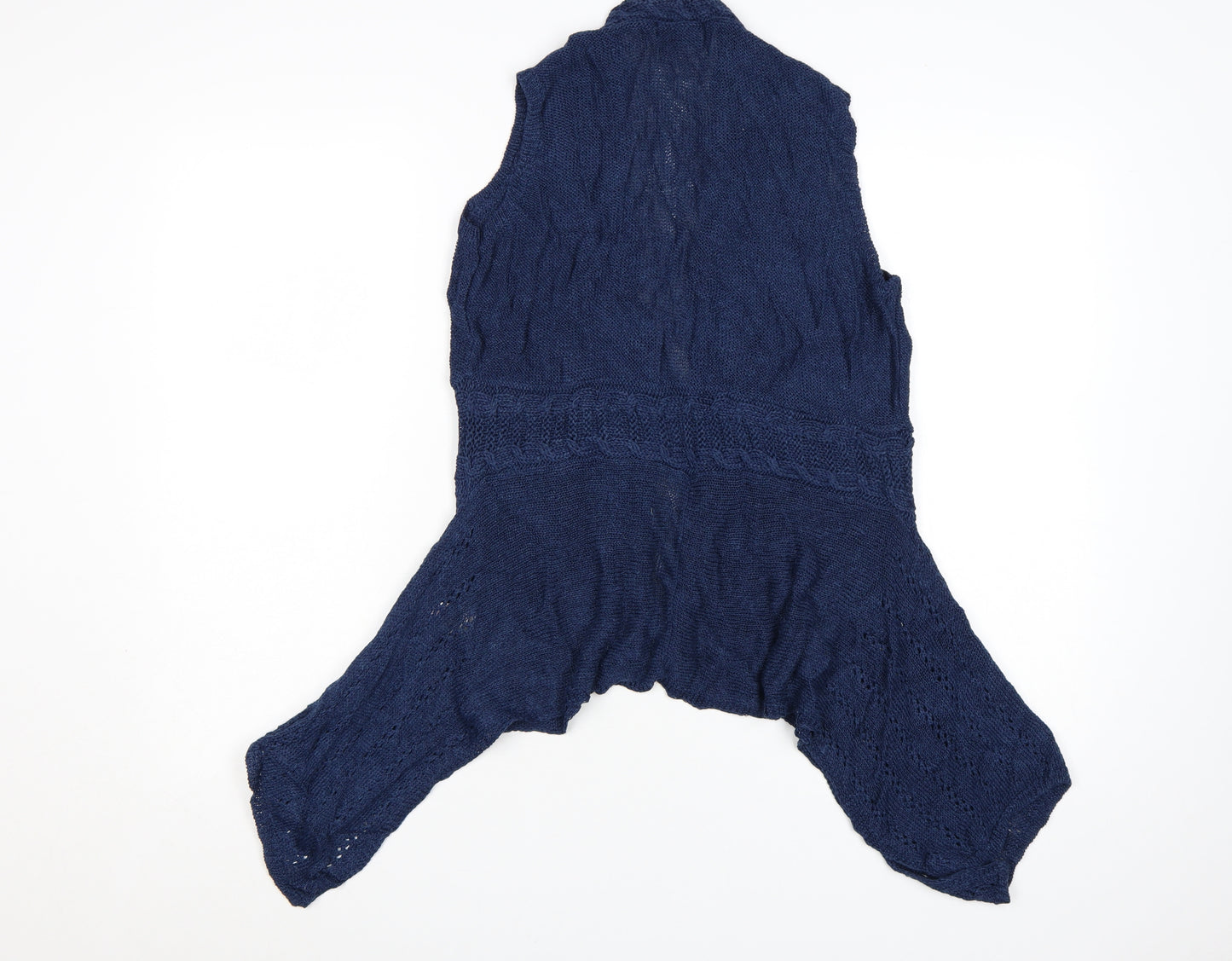 Marks & Spencer Indigo Blue Linen Knit Women's Size 14 Sleeveless Vest