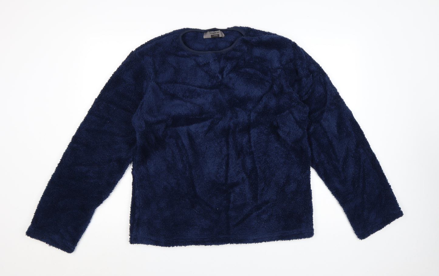 Hudson Bay Women Blue Fleece Long Sleeve Pyjama Top Size L