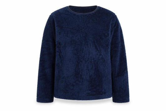 Hudson Bay Women Blue Fleece Long Sleeve Pyjama Top Size L