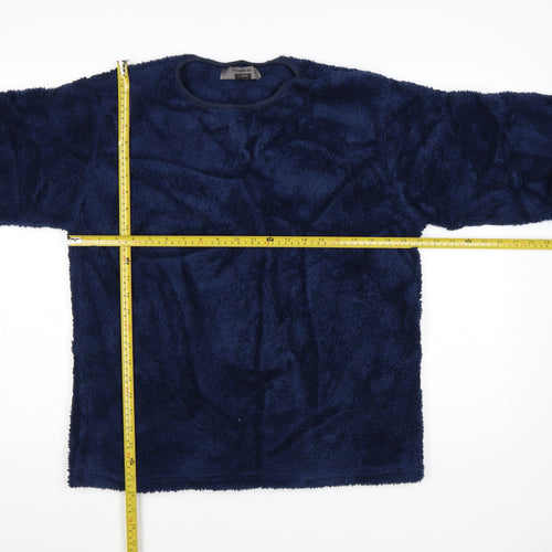 Hudson Bay Women Blue Fleece Long Sleeve Pyjama Top Size L