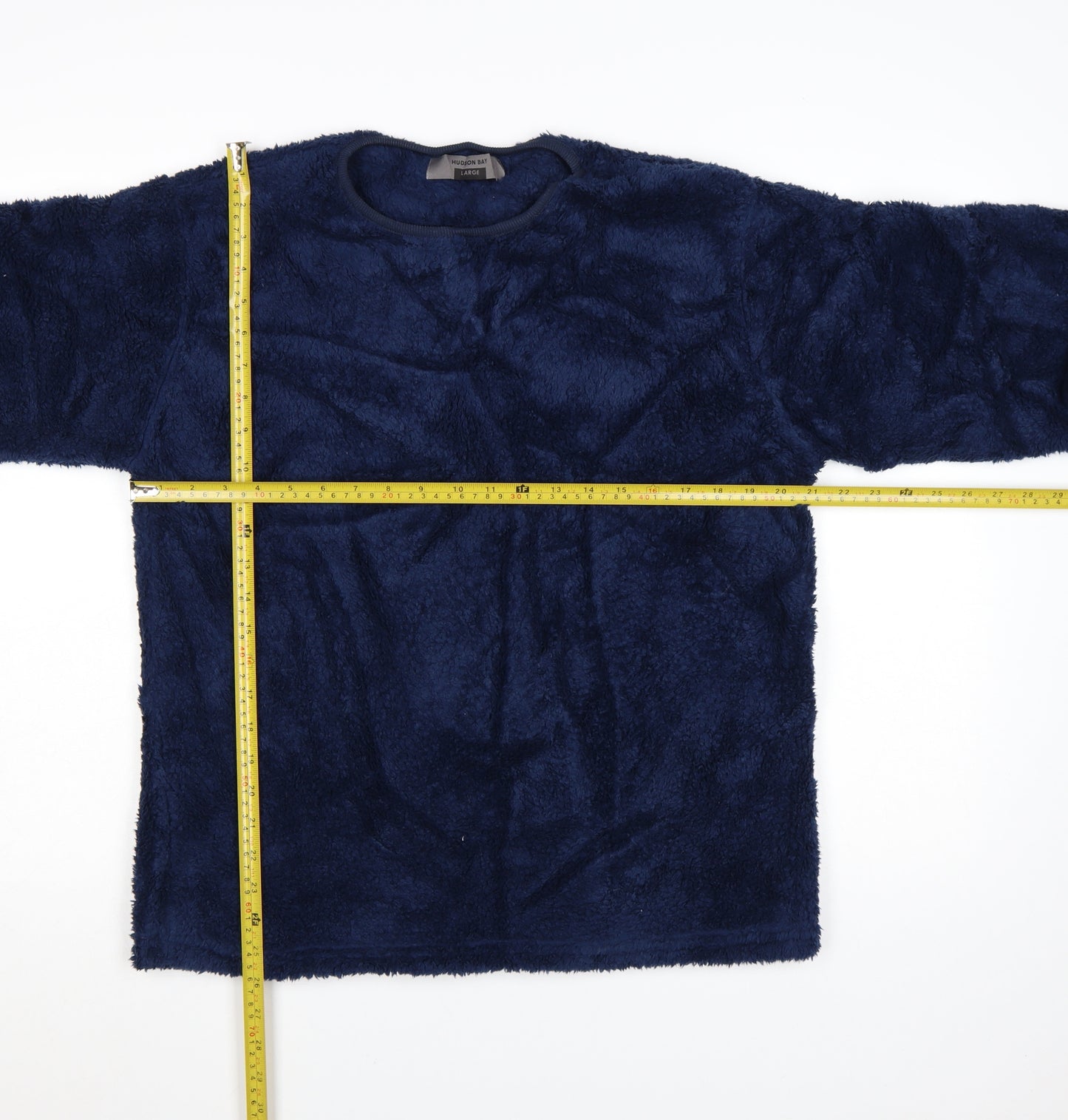 Hudson Bay Women Blue Fleece Long Sleeve Pyjama Top Size L