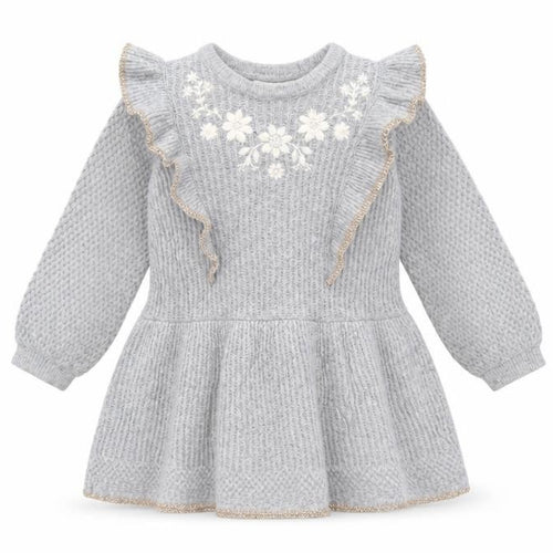 Cynthia Rowley Girls Grey Knit Ruffle A-Line Dress 2-3 Years
