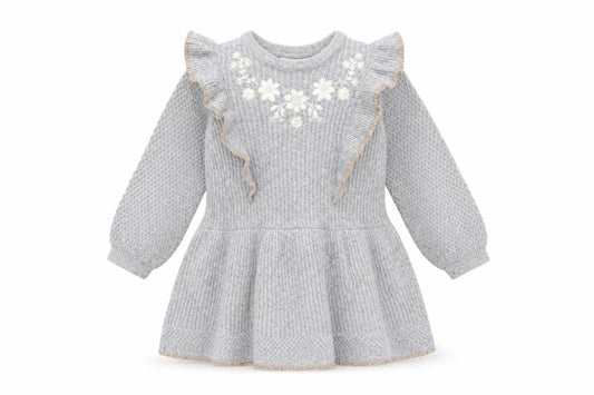 Cynthia Rowley Girls Grey Knit Ruffle A-Line Dress 2-3 Years
