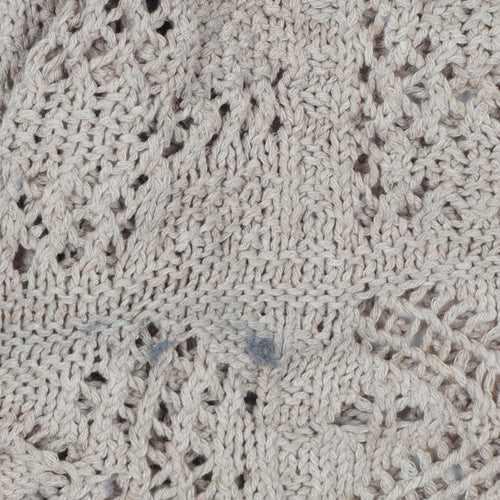 ONLY Women Beige Open Knit Crochet Cardigan M Relaxed Boho Style