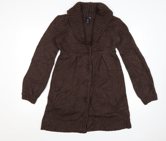 H&M Women’s Brown Long Sleeve Chunky Knit Cardigan Size S