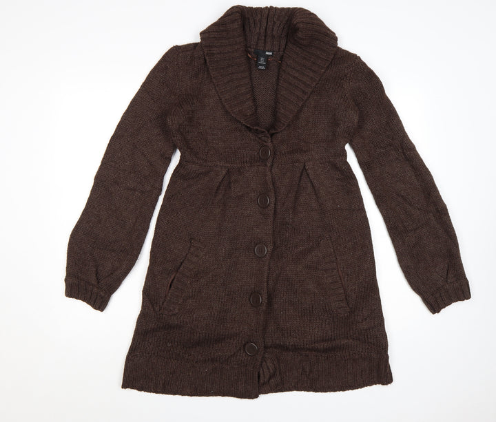 H&M Women’s Brown Long Sleeve Chunky Knit Cardigan Size S