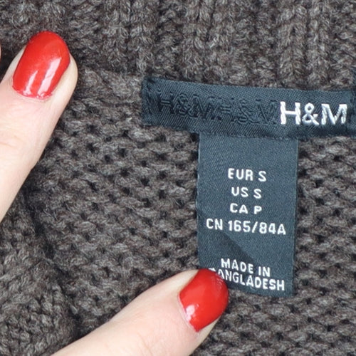 H&M Women’s Brown Long Sleeve Chunky Knit Cardigan Size S