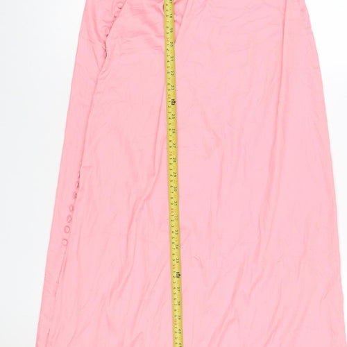 Zara Women’s Pink Halter Neck Long Satin Slip Dress M